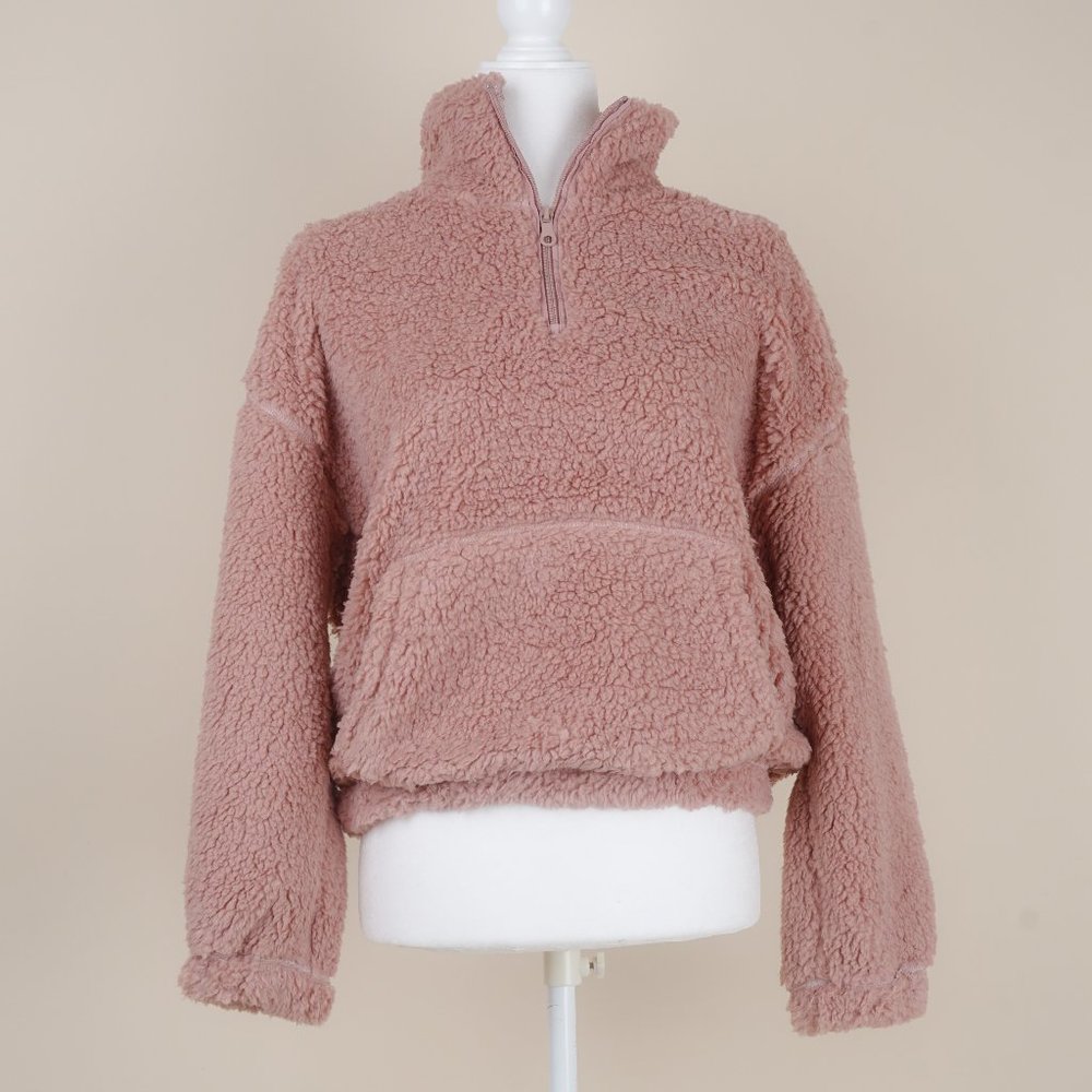 New Sherpa Half Zip Mockneck cozy pullover